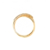 Anello a fili in oro lucidi e diamanti