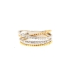 Anello in oro 4 file perlè con diamanti