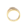 Anello in oro 4 file perlè con diamanti
