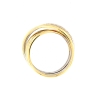 Anello a fascia larga in oro bianco e giallo bicolore