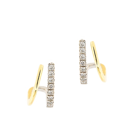 Orecchini con diamanti in oro bianco e giallo