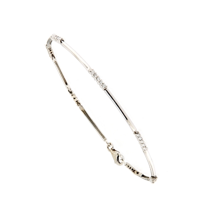 Bracciale semirigido con diamanti e  bacchette lucide 