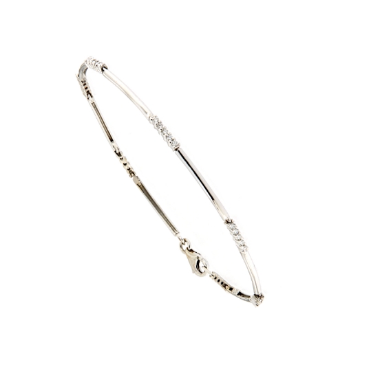 Bracciale semirigido con diamanti e  bacchette lucide 