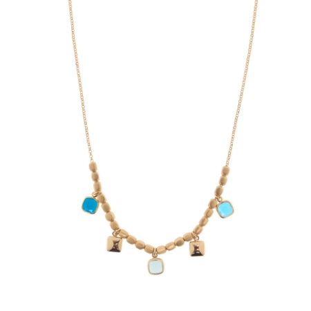 Collana corta in argento con pietre sui toni del blu