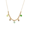 Collana corta in argento e pietre ovali sui toni del verde
