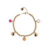 Bracciale con dadi in argento e charms di pietre sui toni del rosso