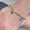 Bracciale con dadi in argento e charms di pietre sui toni del blu