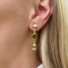 Orecchini in argento pendenti con pietra ovale verde