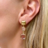 Orecchini pendenti in argento e paste vitree rosa e glicine Aquaforte		