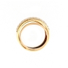 Anello a fascia nei tre colori dell'oro con diamanti
