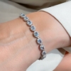Bracciale in argento con zirconi ovali acquamarina