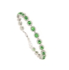 Bracciale tennis in argento con zirconi ovali verdi