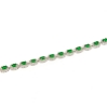 Bracciale tennis in argento con zirconi ovali verdi