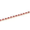 Bracciale tennis in argento con zirconi ovali rossi