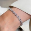 Bracciale tennis in argento con zirconi ovali rosa