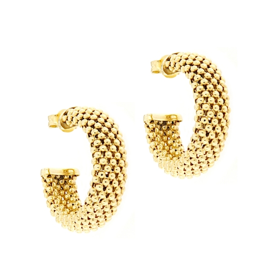 Cerchi in argento dorato maglia pop corn