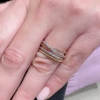 Anello in oro 4 file perlè con diamanti
