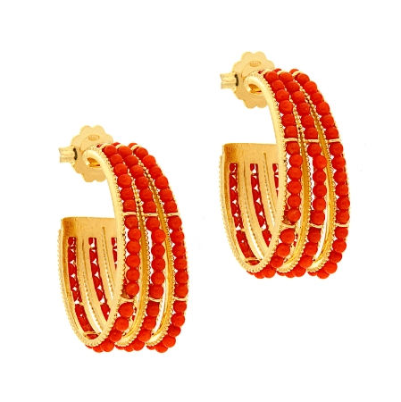 Orecchini in argento e corallo	