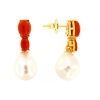 Orecchini in argento corallo e perle