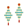 orecchini chandelier in argento con corallo e turchese