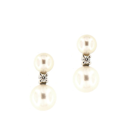 Orecchini con perle e diamanti