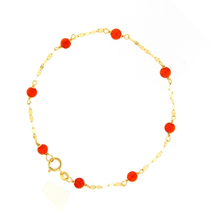 Bracciale in oro e corallo