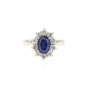 Anello margherita con zaffiro e diamanti