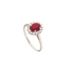 Anello con rubino e diamanti a giro