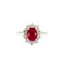 Anello margherita con rubino e diamanti