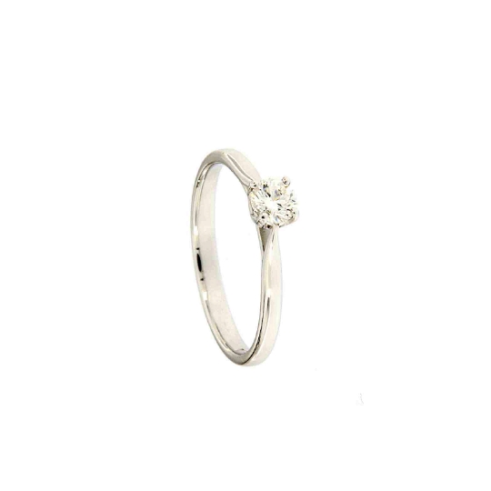 Anello solitario castone a 4 punte