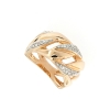 Anello a fascia maglie in oro rosa e diamanti