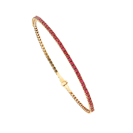 Bracciale tennis rigido con rubini