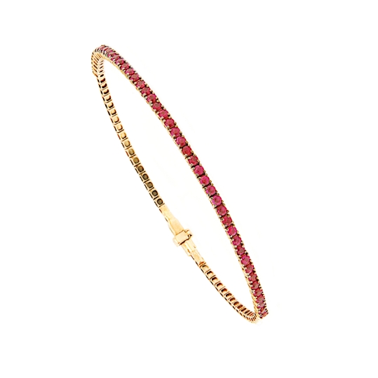Bracciale tennis rigido con rubini