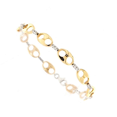 bracciale a maglie marine e diamanti