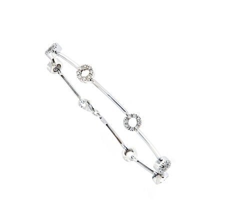 Bracciale con bacchette e cerchietti con diamanti