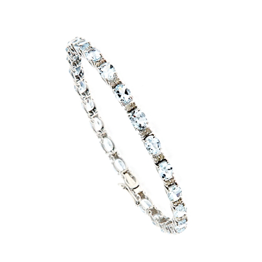 Bracciale con acquamarina e diamanti