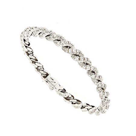 Bracciale a treccia con diamanti