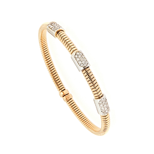 Bracciale tubogas in oro rosa e diamanti