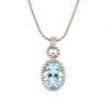 Collana con pendente di acquamarina e diamanti