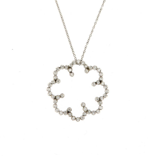 Pendente fiore stilizzato con diamanti