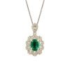 collana con pendente di smeraldo e diamanti