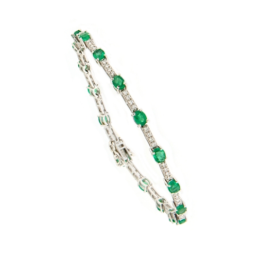 Bracciale con smeraldi e diamanti