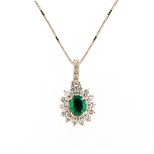 Collana con smeraldo e diamanti