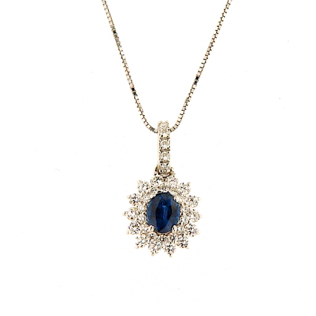 Collana con zaffiro e diamanti
