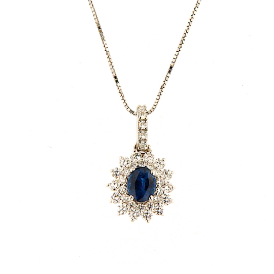 Collana con zaffiro e diamanti