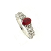 Anello grumette con diamanti e rubino