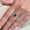 Anello grumette con diamanti e zaffiro