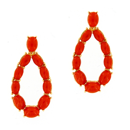 Orecchini pendenti in argento e corallo