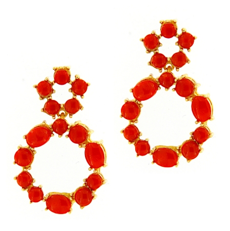 Orecchini pendenti in argento e corallo