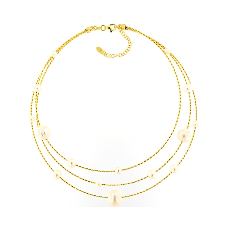 Choker in argento e perle